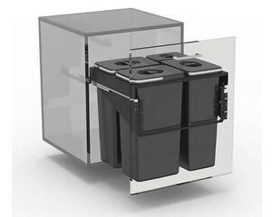 EKOTECH - Beépíthető hulladékgyűjtő FRONT 60 - 1x7 liter+3x26 liter