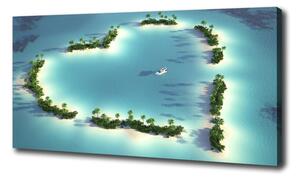Feszített vászonkép Szív alakú sziget