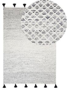 Fekete és fehér gyapjúszőnyeg 140 x 200 cm GEMLIK