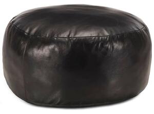 Fekete valódi kecskebőr puff 60 x 30 cm