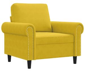 Sárga bársony kanapéfotel 60 cm