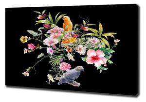 Vászonkép Virágok és madarak