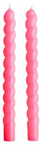 TWISTED gyertya szett 2db, fényes pink 25 cm