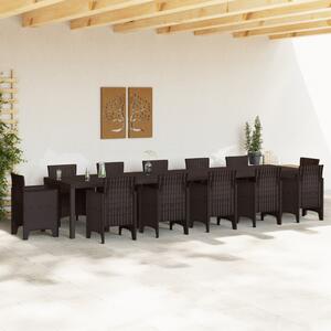 Kerti Asztal Barna 400x100x73 cm Poli Rattan, Kerti Asztal Barna 250x100x73 cm Poli Rattan, Kerti Asztal Barna 150x100x73 cm Poli Rattan