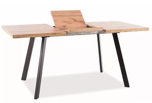 Brick Kihúzható MDF Étkezőasztal Artisan Tölgy Fekete Vázzal