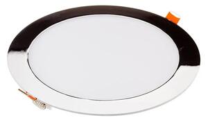 V-TAC süllyeszthető mennyezeti kerek króm LED panel 18W hideg fehér - SKU 6348