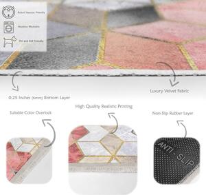 Rózsaszín-szürke mosható szőnyeg 80x140 cm – Mila Home