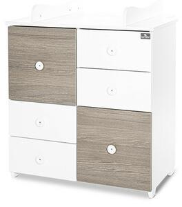 Lorelli Cupboard pelenkázó komód - White &amp; Coffee ÚJ
