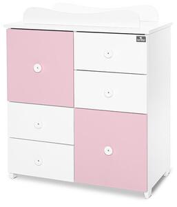 Lorelli Cupboard pelenkázó komód - White &amp; Orchid Pink ÚJ