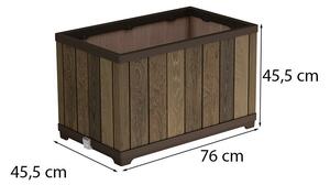 Keter Deco Rectangle Tall Walnut műanyag virágláda 76 x 45,5 x 45,5 cm