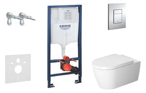 Grohe Rapid SL - Falra szerelhető, WC és ülőgarnitúra ME by Starck, Rimless, SoftClose, Skate Cosmo gombok, krómozott 38528SET-KM