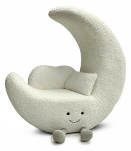 King Home MOON Gyerek Fotel Fehér Plüss Hold