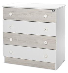Lorelli Komód - White &amp; Light Oak -új