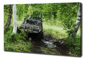 Vászonkép falra Jeep erdőben
