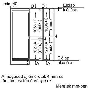 Bosch Serie 4, Beépíthető, alulfagyasztós hűtő-fagyasztó kombináció, 177.2 x 54.1 cm, Lapos zsanér, KIN86VFE0