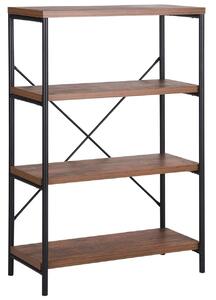 Háromszintes könyvespolc BRISBANE 122 cm Sötétbarna