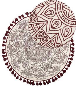 Piros Mandala Mintás Szőnyeg ø 120 cm AYAKLI
