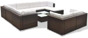 VidaXL Polyrattan Kerti Bútorszett - 10 részes