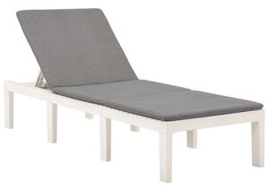 VidaXL Napozóágy - Fehér Műanyag - 195cm