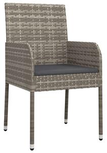 Polyrattan Kerti Étkezőgarnitúra - 5 részes - Szürke