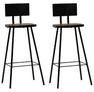 2 db tömör újrahasznosított fa bárszék