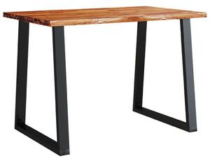 Tömör akácfa étkezőasztal természetes éllel 110 x 70 x 75 cm
