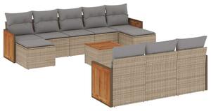 VidaXL Polyrattan Kerti Ülőgarnitúra - 11 részes - Bézs