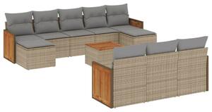 VidaXL Polyrattan Kerti Ülőgarnitúra - 11 részes - Bézs
