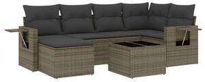 VidaXL Polyrattan Kerti Ülőgarnitúra - 7 részes - Szürke