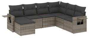 VidaXL Polyrattan Kerti Ülőgarnitúra - 7 részes - Szürke