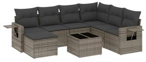 VidaXL Polyrattan Kerti Ülőgarnitúra - 8 részes - Szürke