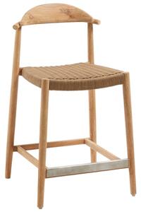 Fa bárszék Kave Home Nina 62 cm barna zsinórral