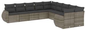 VidaXL Polyrattan Kerti Ülőgarnitúra - 10 részes - Szürke