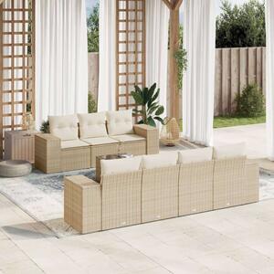 VidaXL Polyrattan Kerti Ülőgarnitúra - 8 részes - Bézs