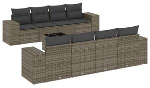 VidaXL Polyrattan Kerti Ülőgarnitúra - 9 részes - Szürke