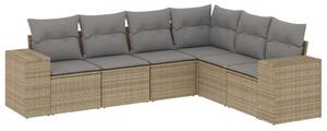 Polyrattan Kerti Ülőgarnitúra - 6 részes - Bézs