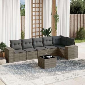 VidaXL Polyrattan Kerti Ülőgarnitúra - 7 részes - Szürke
