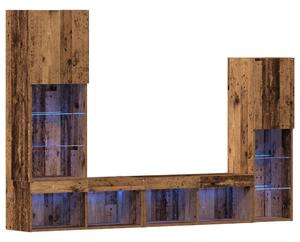 TV szekrény LED lámpákkal Megkopott fa 40.5x30x102 cm