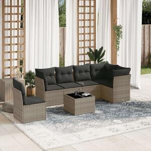 VidaXL Polyrattan Kerti Ülőgarnitúra - 7 részes - Szürke
