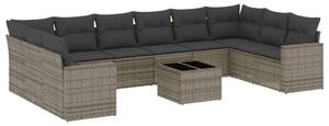 VidaXL Polyrattan Kerti Ülőgarnitúra - 11 részes - Szürke