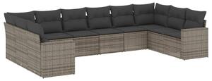 VidaXL Polyrattan Kerti Ülőgarnitúra - 10 részes - Szürke