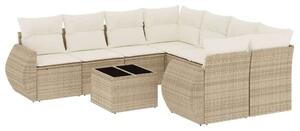 VidaXL Polyrattan Kerti Ülőgarnitúra - 9 részes - Bézs