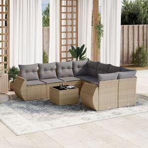 VidaXL Polyrattan Kerti Ülőgarnitúra - 9 részes - Bézs