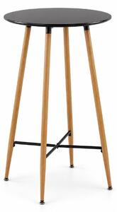 Bárasztal, kerek MDF asztallappal, Ø60 x 102 cm, fekete/tölgy