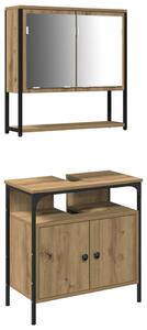 2 Darabos Fürdőszobai Bútor Szett Mesteri Tölgy Engineered Wood