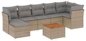VidaXL Polyrattan Kerti Ülőgarnitúra - 8 részes - Bézs