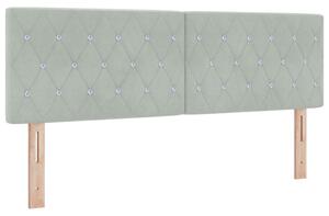 LED fejvég kristály gombbal tuftált világosszürke 72 cm bársony