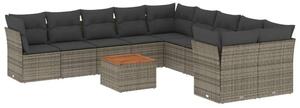 VidaXL Polyrattan Kerti Ülőgarnitúra - 11 részes - Szürke