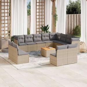 VidaXL Polyrattan Kerti Ülőgarnitúra - 13 részes - Bézs