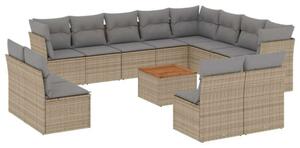 VidaXL Polyrattan Kerti Ülőgarnitúra - 13 részes - Bézs